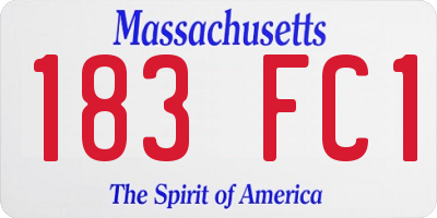 MA license plate 183FC1