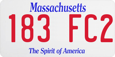 MA license plate 183FC2