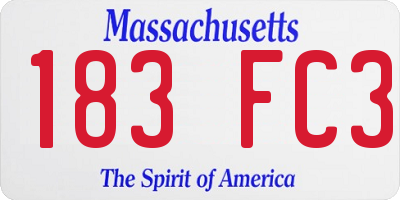 MA license plate 183FC3