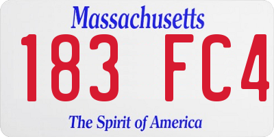 MA license plate 183FC4