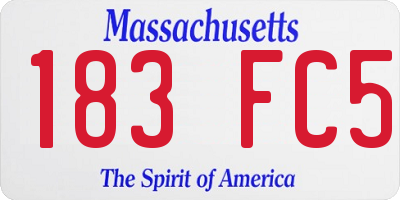 MA license plate 183FC5
