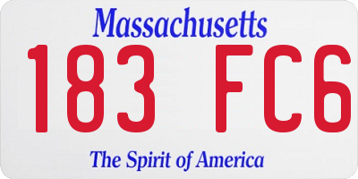 MA license plate 183FC6