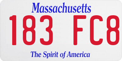 MA license plate 183FC8