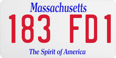 MA license plate 183FD1