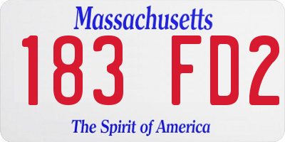 MA license plate 183FD2