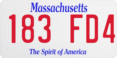 MA license plate 183FD4