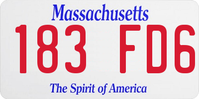 MA license plate 183FD6