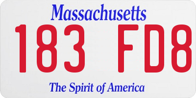 MA license plate 183FD8