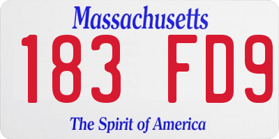 MA license plate 183FD9