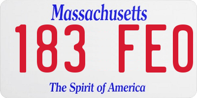 MA license plate 183FE0