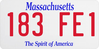 MA license plate 183FE1