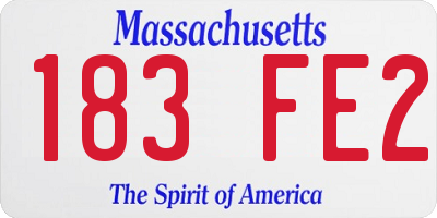 MA license plate 183FE2