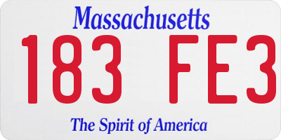 MA license plate 183FE3