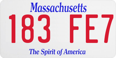 MA license plate 183FE7
