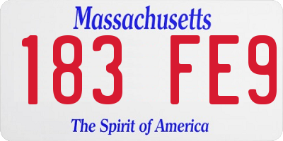 MA license plate 183FE9