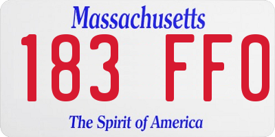 MA license plate 183FF0