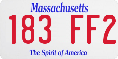 MA license plate 183FF2