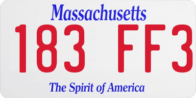 MA license plate 183FF3