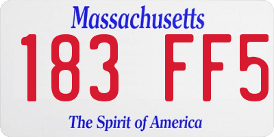 MA license plate 183FF5