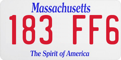MA license plate 183FF6