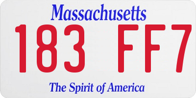 MA license plate 183FF7