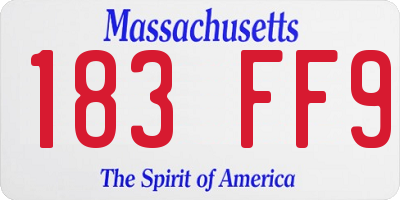 MA license plate 183FF9