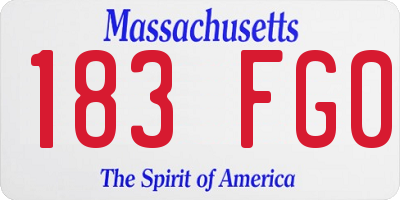 MA license plate 183FG0