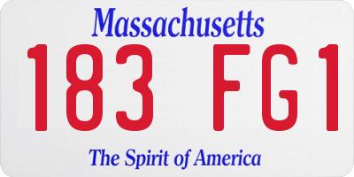 MA license plate 183FG1
