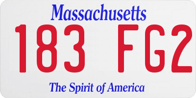 MA license plate 183FG2