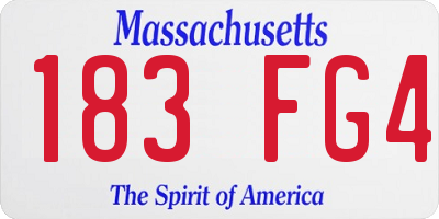MA license plate 183FG4