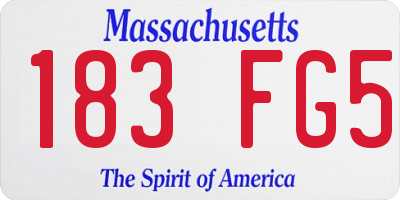 MA license plate 183FG5