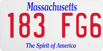 MA license plate 183FG6