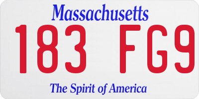 MA license plate 183FG9