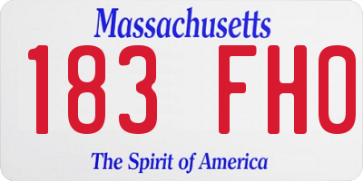 MA license plate 183FH0