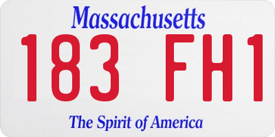 MA license plate 183FH1
