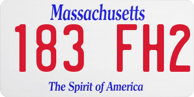 MA license plate 183FH2