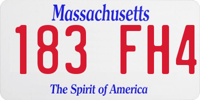 MA license plate 183FH4