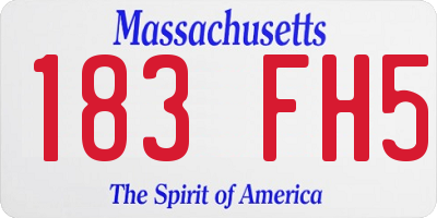 MA license plate 183FH5