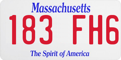 MA license plate 183FH6