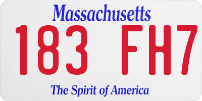 MA license plate 183FH7
