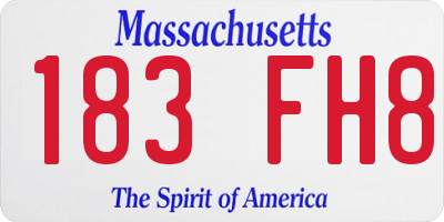 MA license plate 183FH8