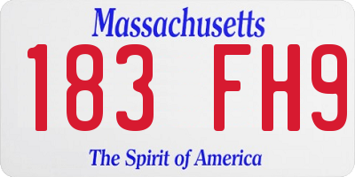 MA license plate 183FH9