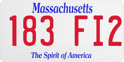 MA license plate 183FI2