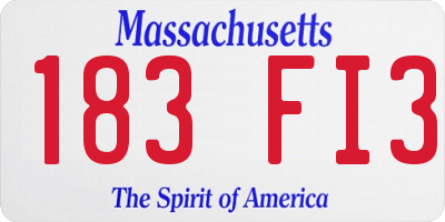 MA license plate 183FI3