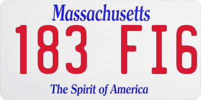 MA license plate 183FI6