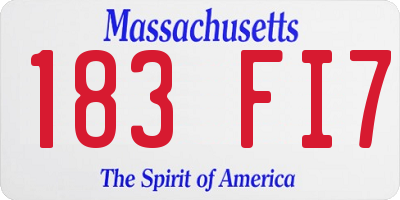 MA license plate 183FI7