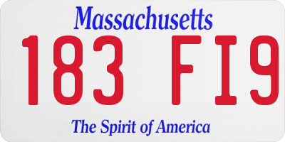 MA license plate 183FI9