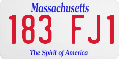 MA license plate 183FJ1