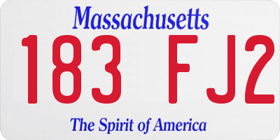 MA license plate 183FJ2