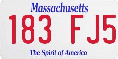 MA license plate 183FJ5